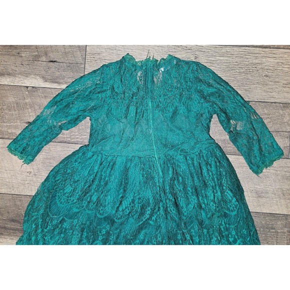 Trish Scully Lace Emerald Green Dress Bella Rafaela Size 14 - Picture 8 of 10